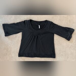 Old Navy Dolman Wider 3 Quarter Sleeve Scoop Neck Black Top
